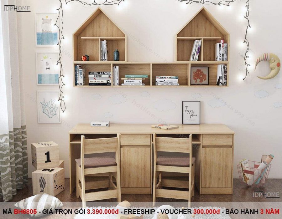 Bàn học kệ sách BK01