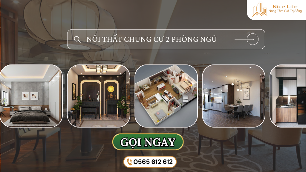 Thiết kế nội thất chung cư 2 phòng ngủ