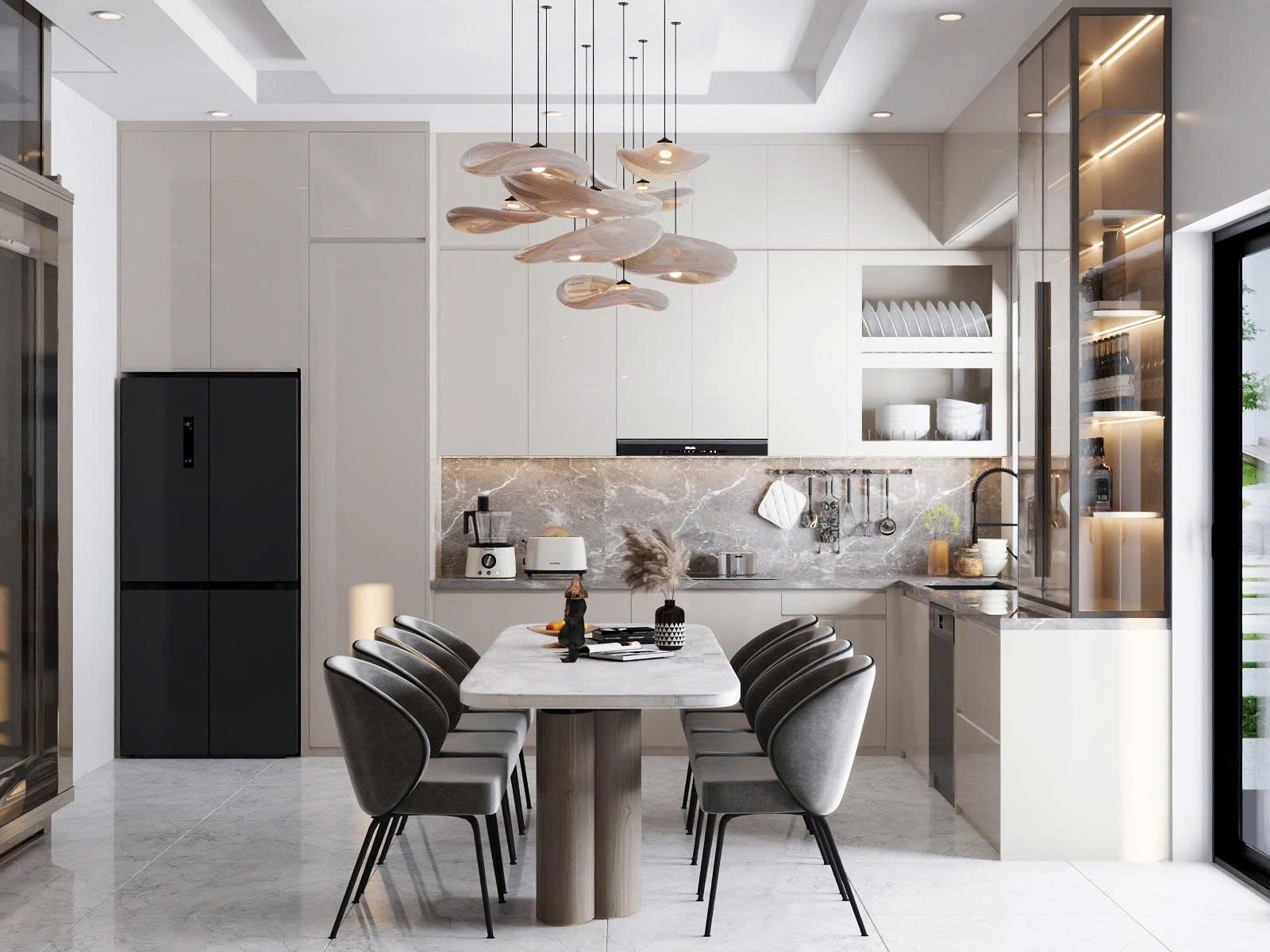 Khu vực nội thất bếp ăn 