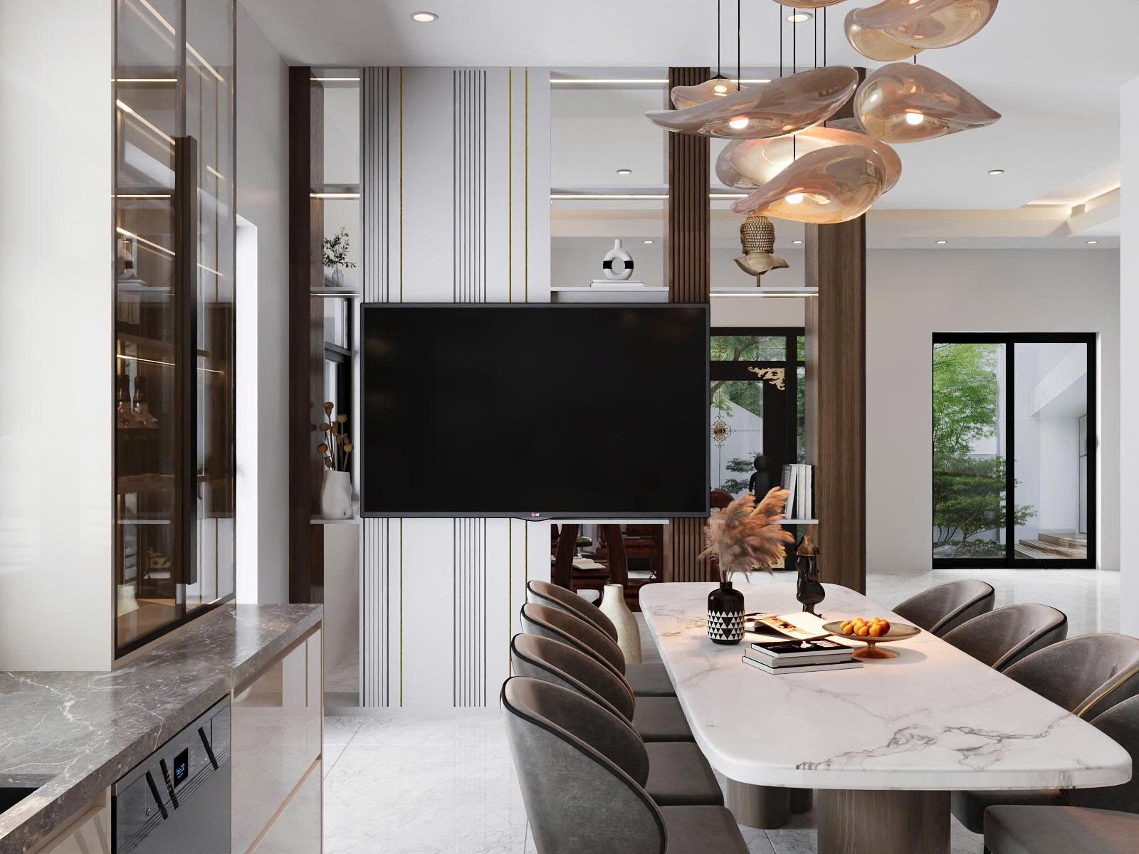 Khu vực nội thất bếp ăn 