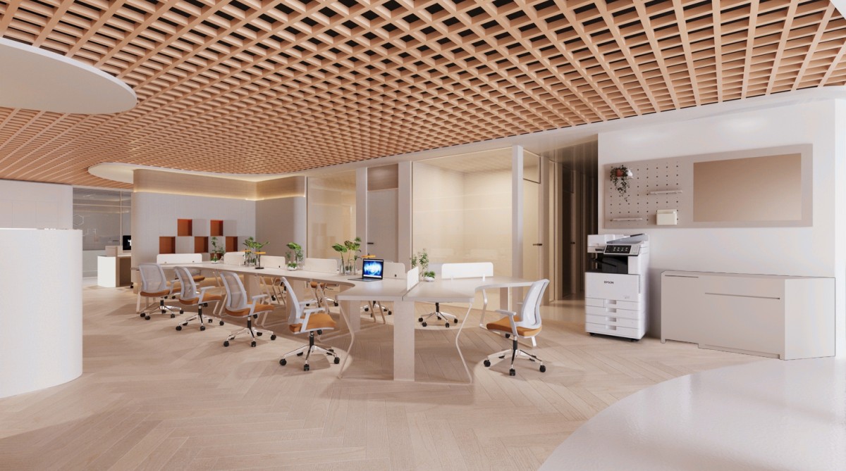 Nội thất không gian mở văn phòng Jutect